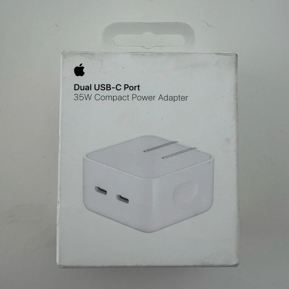 New in Box Apple 35W Dual USB-C Port Compact Power Adapter